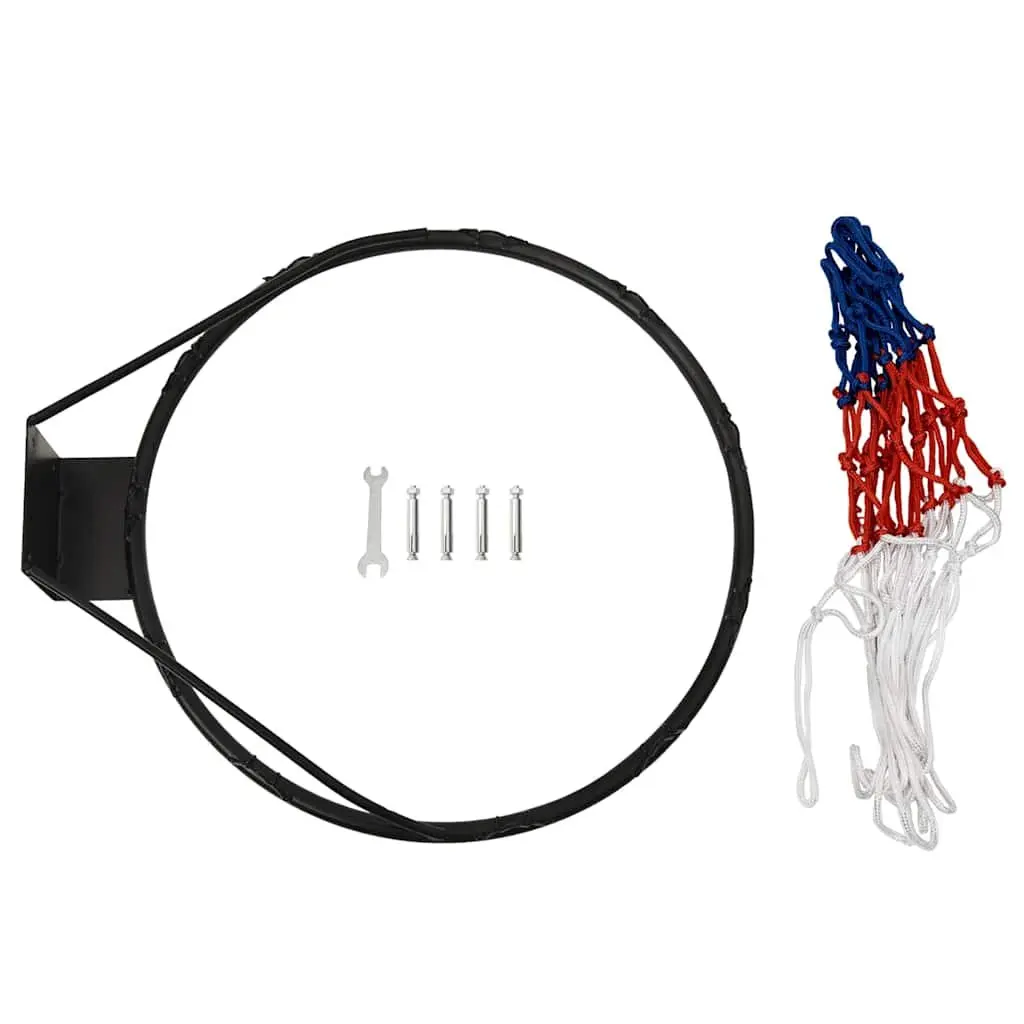 Basketball Rim 45cm Steel Black Wall Mount Indoor Outdoor Court Hoop