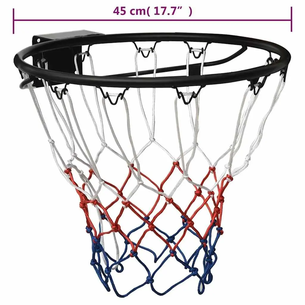 Basketball Rim 45cm Steel Black Wall Mount Indoor Outdoor Court Hoop