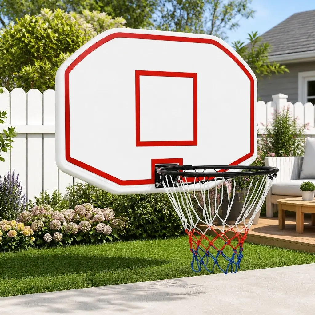 Basketball Backboard White 109x71cm Wall-Mounted Indoor Outdoor Game Practice