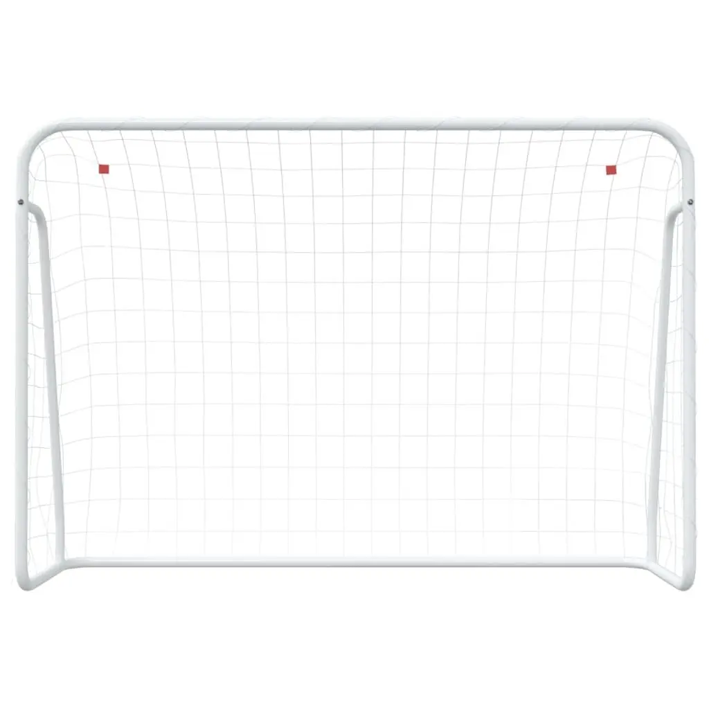 Football Goal with Net Training 214x75x152cm White Steel Frame Polyester