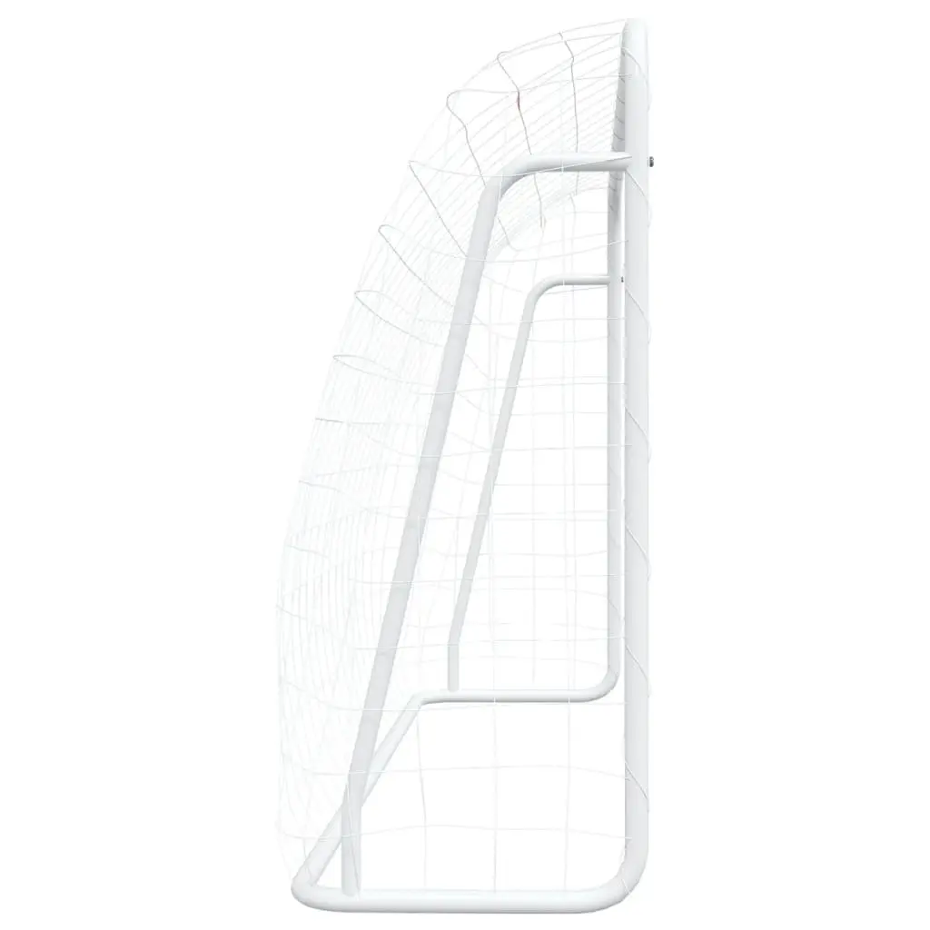 Football Goal with Net Training 214x75x152cm White Steel Frame Polyester