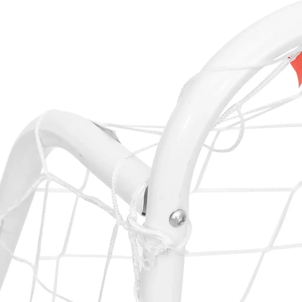 Football Goal with Net Training 214x75x152cm White Steel Frame Polyester