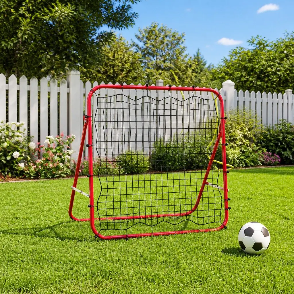 Football Kickback Rebounder Training Aid Adjustable 4 Angles White 96 x 80 x 96 cm