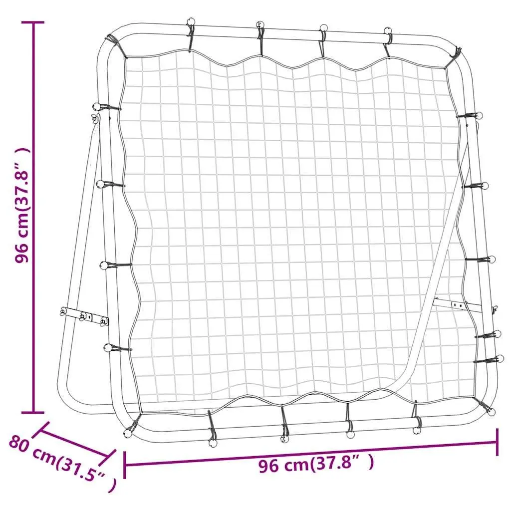 Football Kickback Rebounder Training Aid Adjustable 4 Angles White 96 x 80 x 96 cm