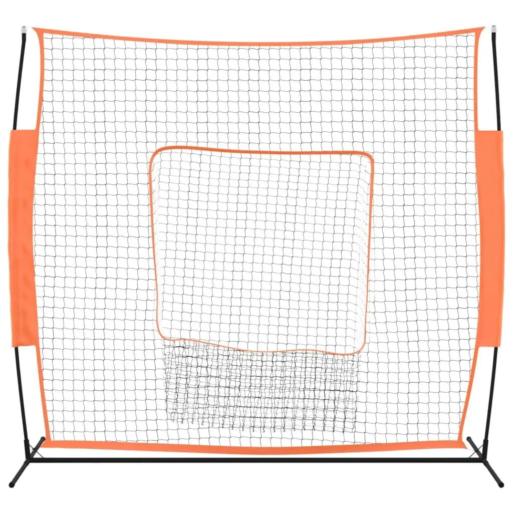 Baseball Practice Net Portable Training Aid 219 x 107 x 212 cm Orange and Black