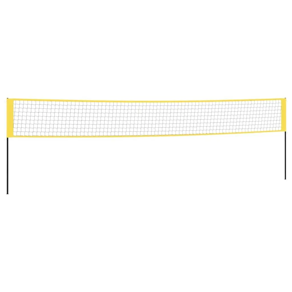 Badminton Net Portable Outdoor Games 600x155 cm Yellow Black PE Fabric