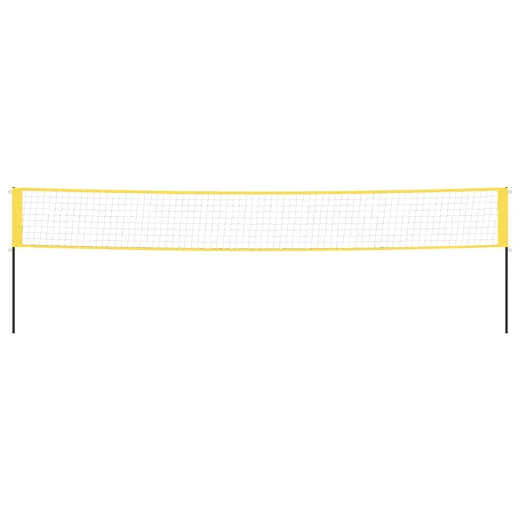 Badminton Net Portable Outdoor Games 600x155 cm Yellow Black PE Fabric