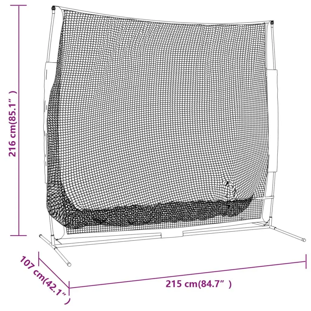 Baseball Batting Net Portable Practice Training Backstop 215 x 107 x 216 cm