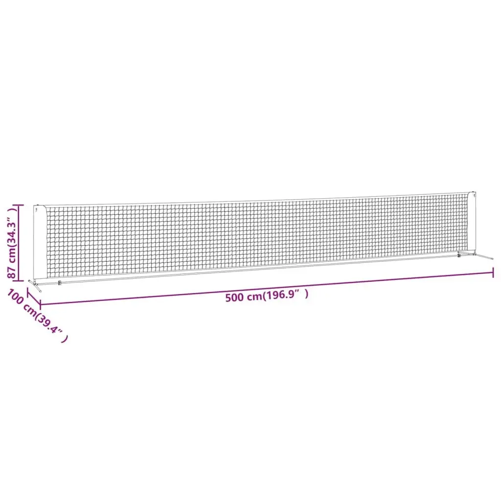 Tennis Net Polyester Outdoor Backyard Garden Practice Training 500 x 100 x 87 cm Black Red