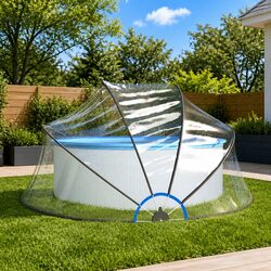 Pool Dome Round 315x158 cm Transparent PVC Cover Shelter Enclosure