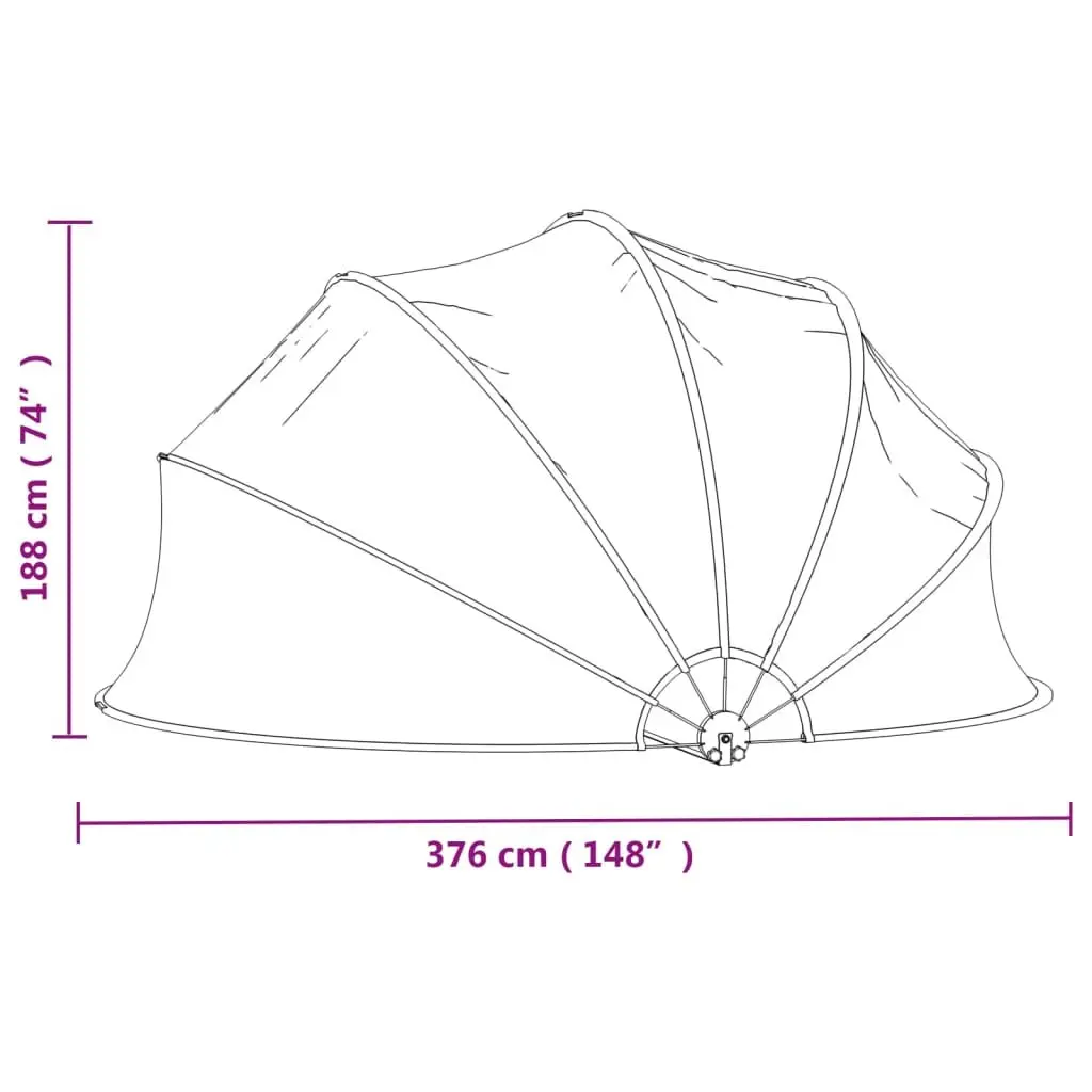 Pool Dome Shelter Cover Transparent 376x188 cm PVC