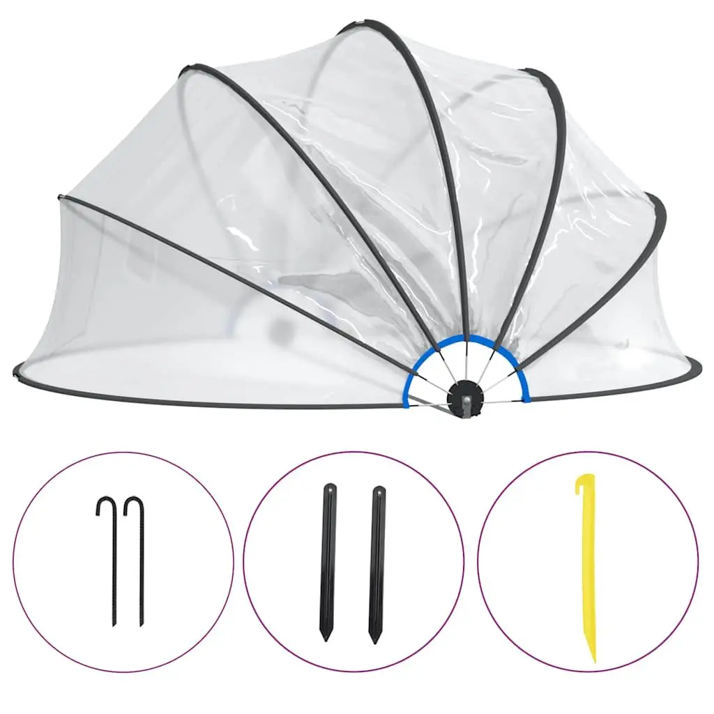 Pool Dome Shelter Transparent 406x203 cm PVC Cover Protection