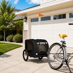 Pet Bike Trailer Oxford Fabric Iron Frame Small Dogs Cargo Bicycle Attachment