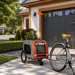 Reliable Pet Bike Trailer for Small Dogs with Comfort