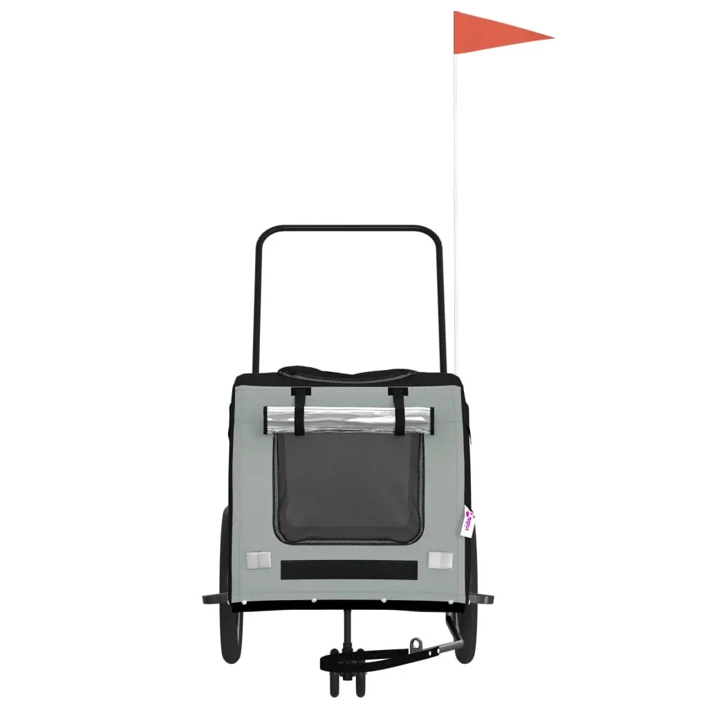 Pet Bike Trailer for Small Dogs, Black Fabric