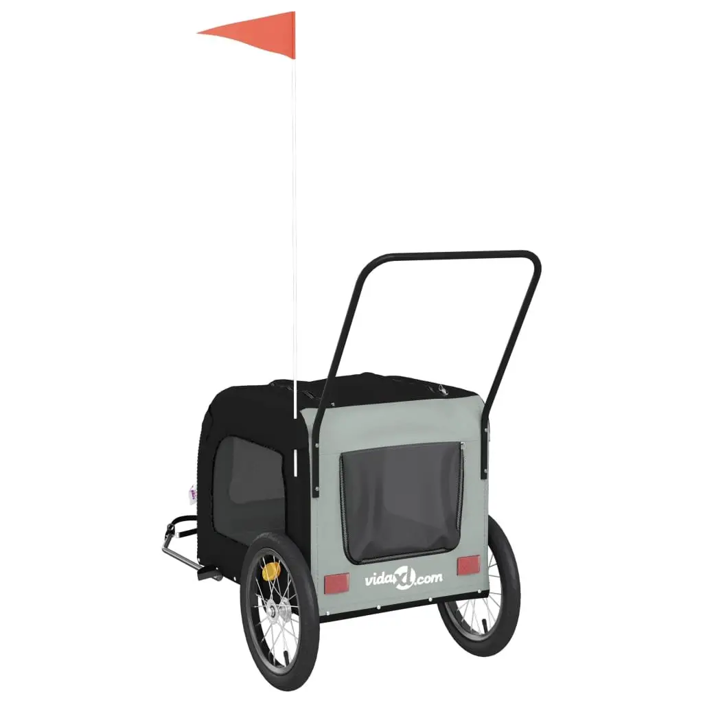Pet Bike Trailer for Small Dogs, Black Fabric