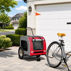Reliable Red Pet Bike Trailer with Practical Features