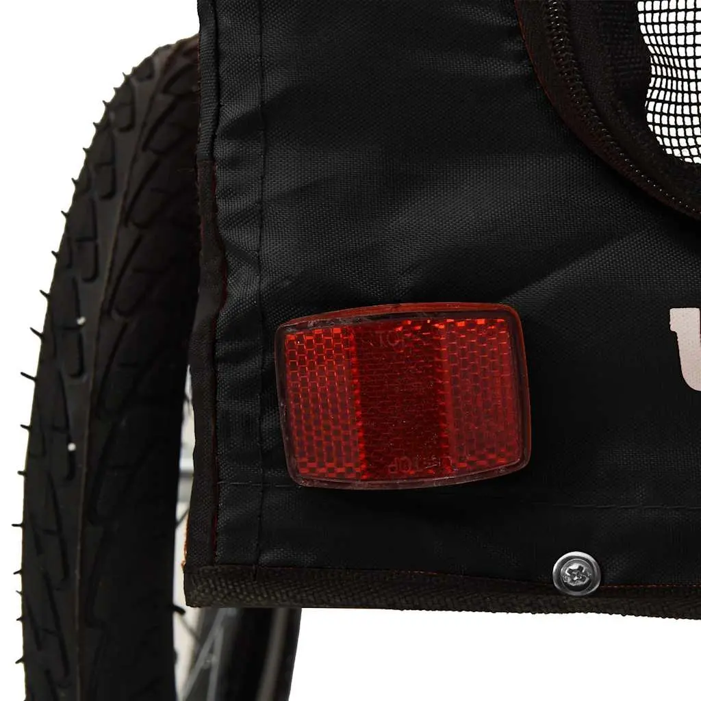 Pet Bike Trailer for Small Dogs Black Oxford Fabric Iron Frame