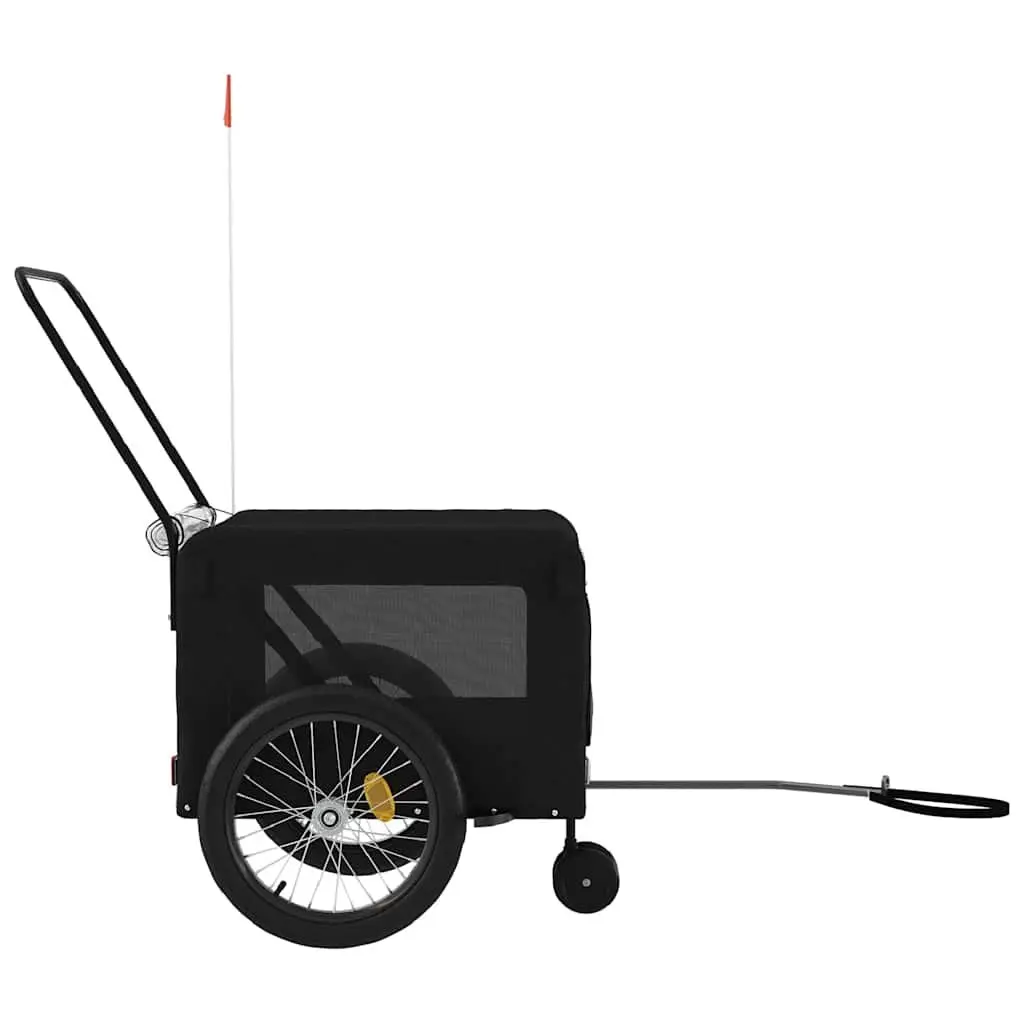 Pet Bike Trailer for Small Dogs Black Oxford Fabric Iron Frame