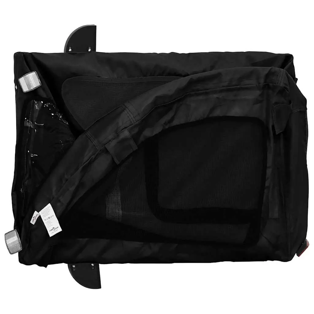 Pet Bike Trailer Small Dog Bicycle Cargo Carrier Black Oxford Fabric Iron Frame