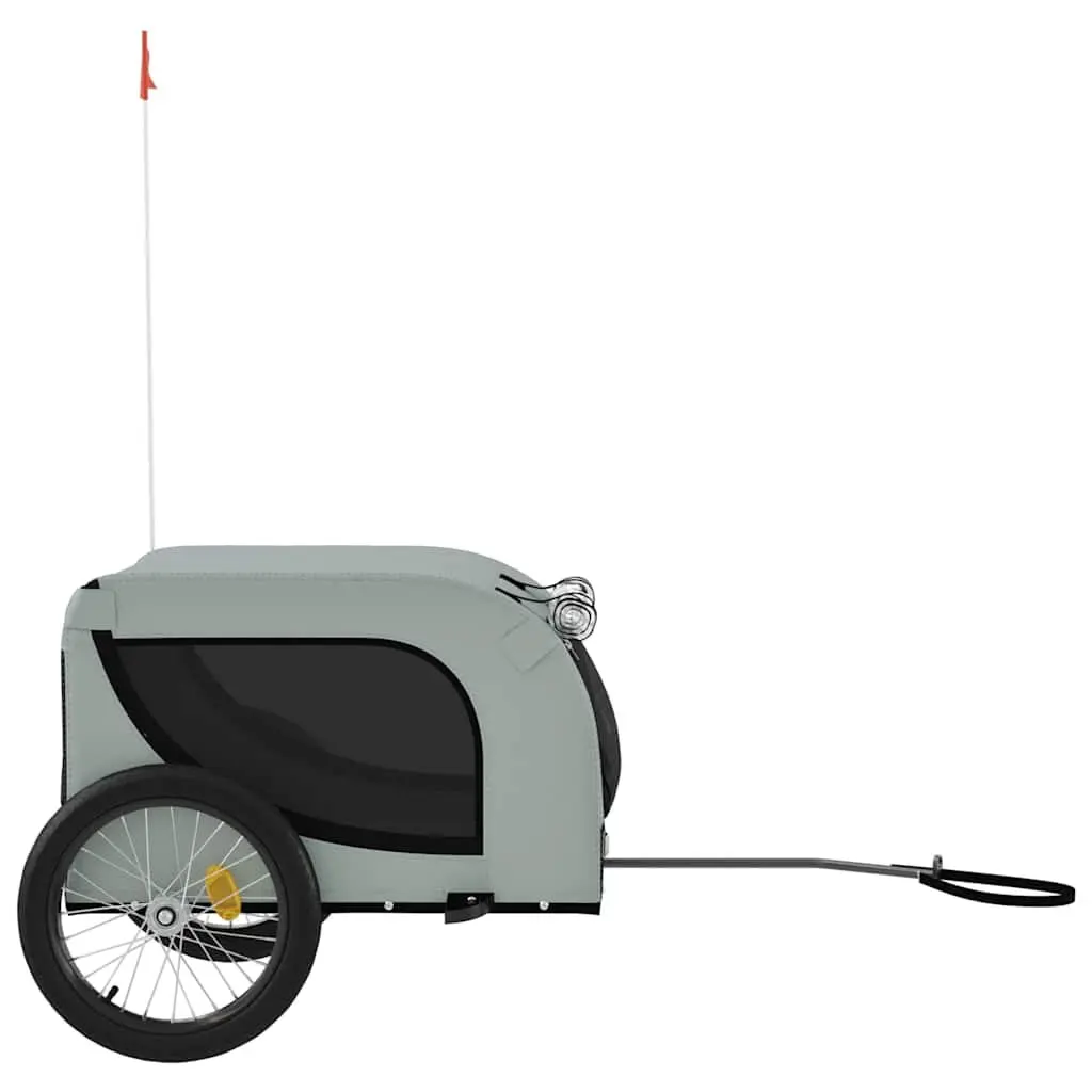 Pet Bike Trailer Small Dog Bicycle Attachment Grey Oxford Fabric