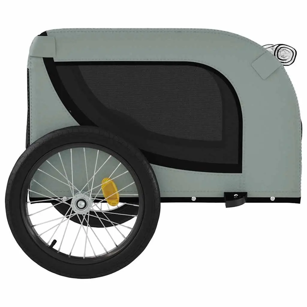 Pet Bike Trailer Small Dog Bicycle Attachment Grey Oxford Fabric