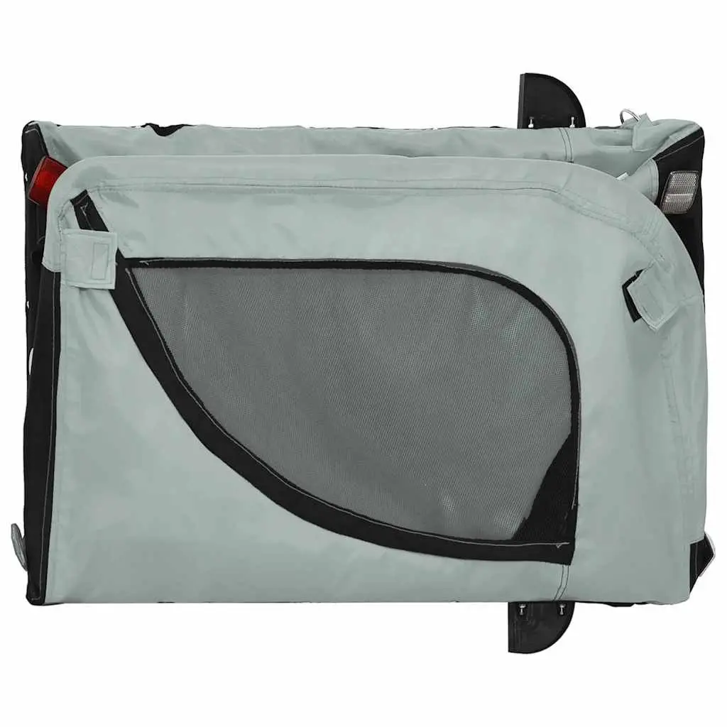 Pet Bike Trailer Small Dog Bicycle Attachment Grey Oxford Fabric