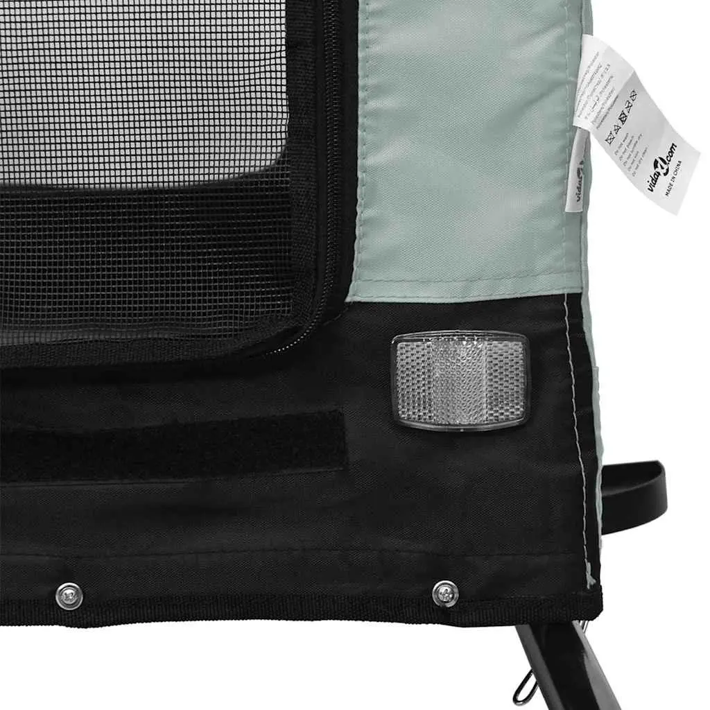 Pet Bike Trailer Small Dog Bicycle Attachment Grey Oxford Fabric