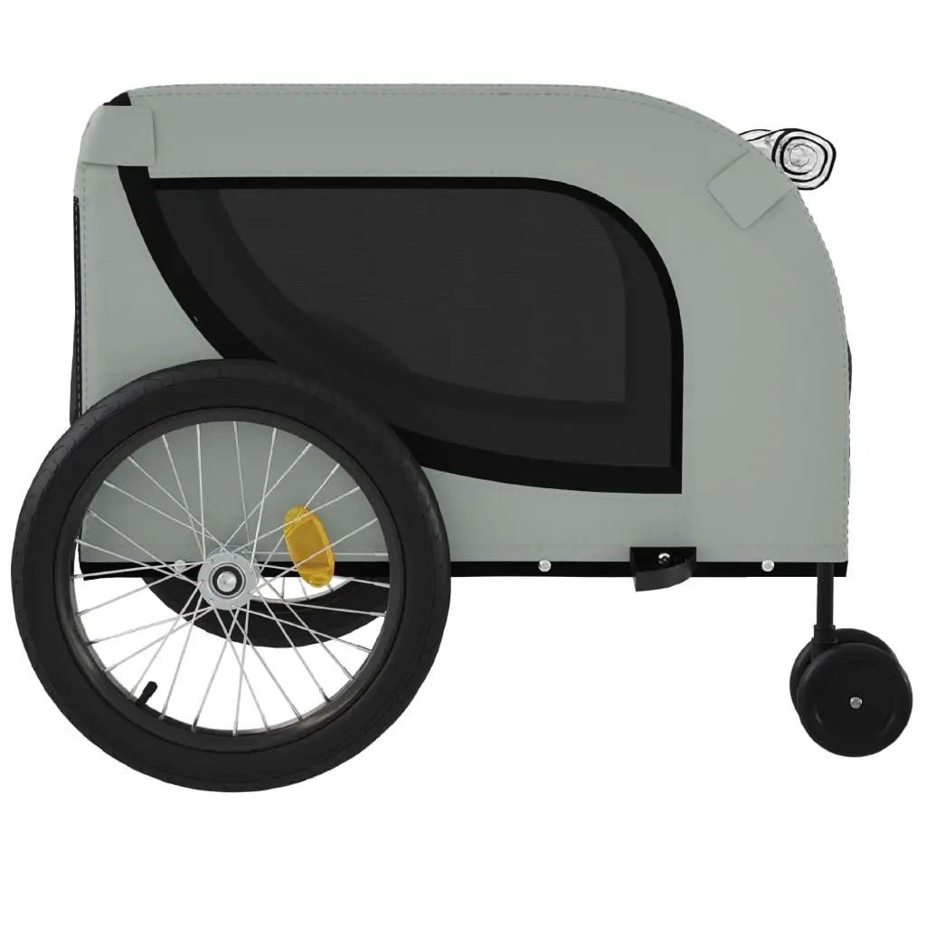 Pet Bike Trailer Grey Black Oxford Fabric Iron Frame
