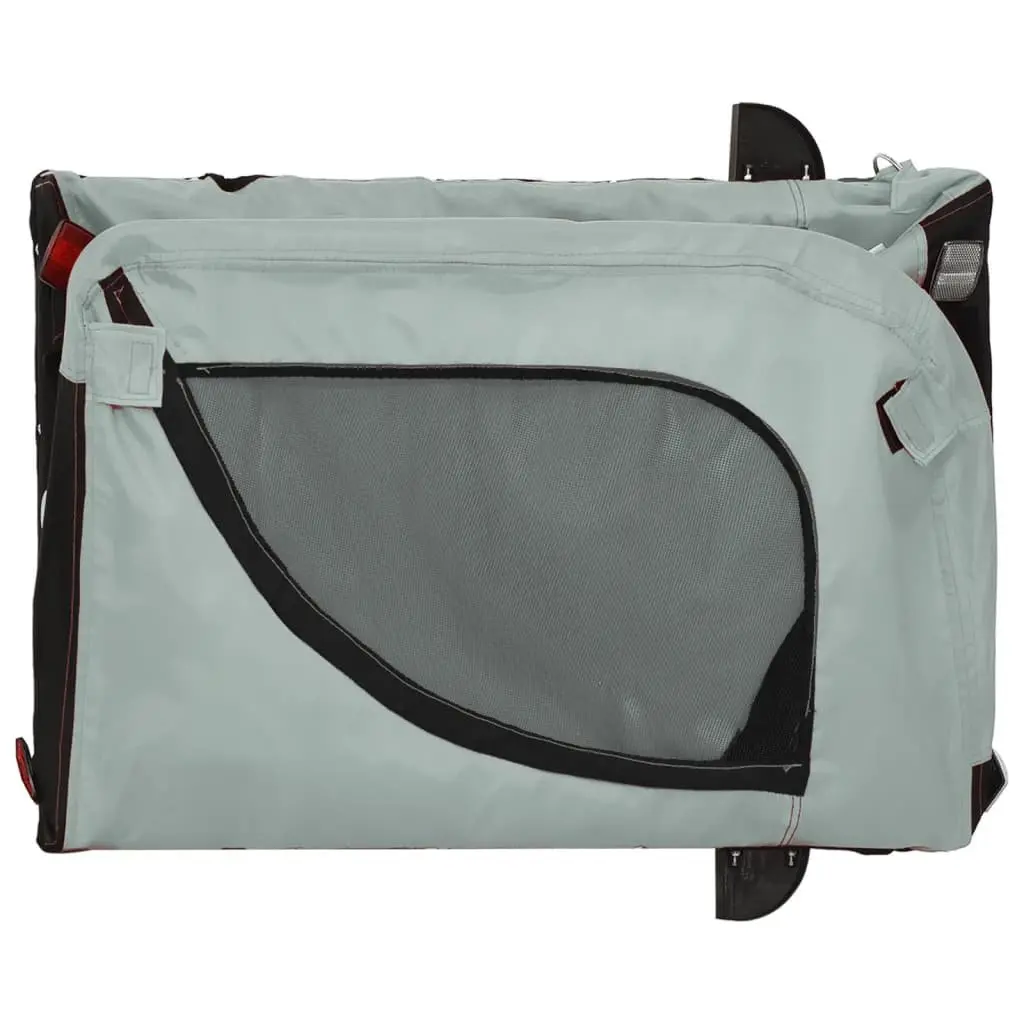 Pet Bike Trailer Grey Black Oxford Fabric Iron Frame