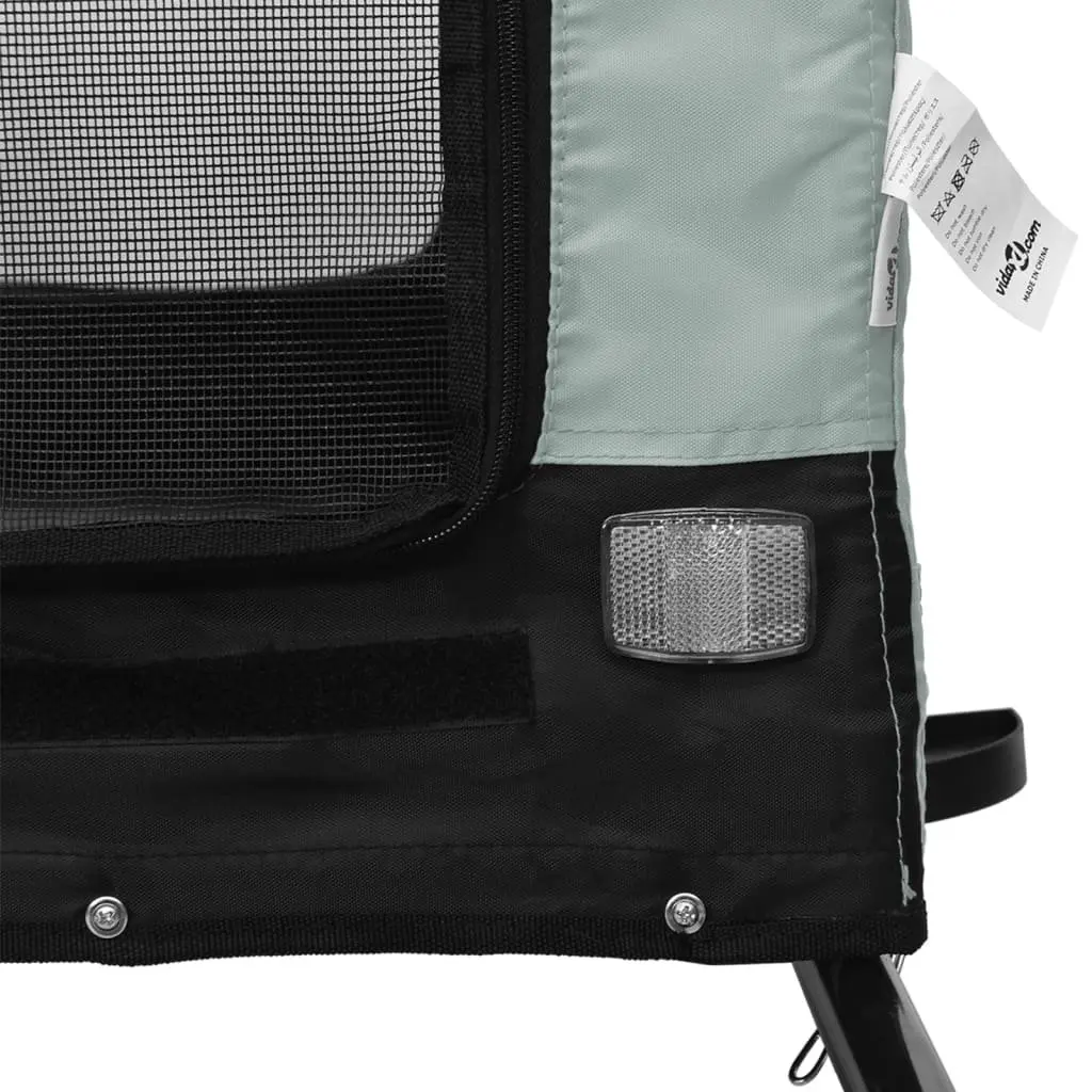 Pet Bike Trailer Grey Black Oxford Fabric Iron Frame