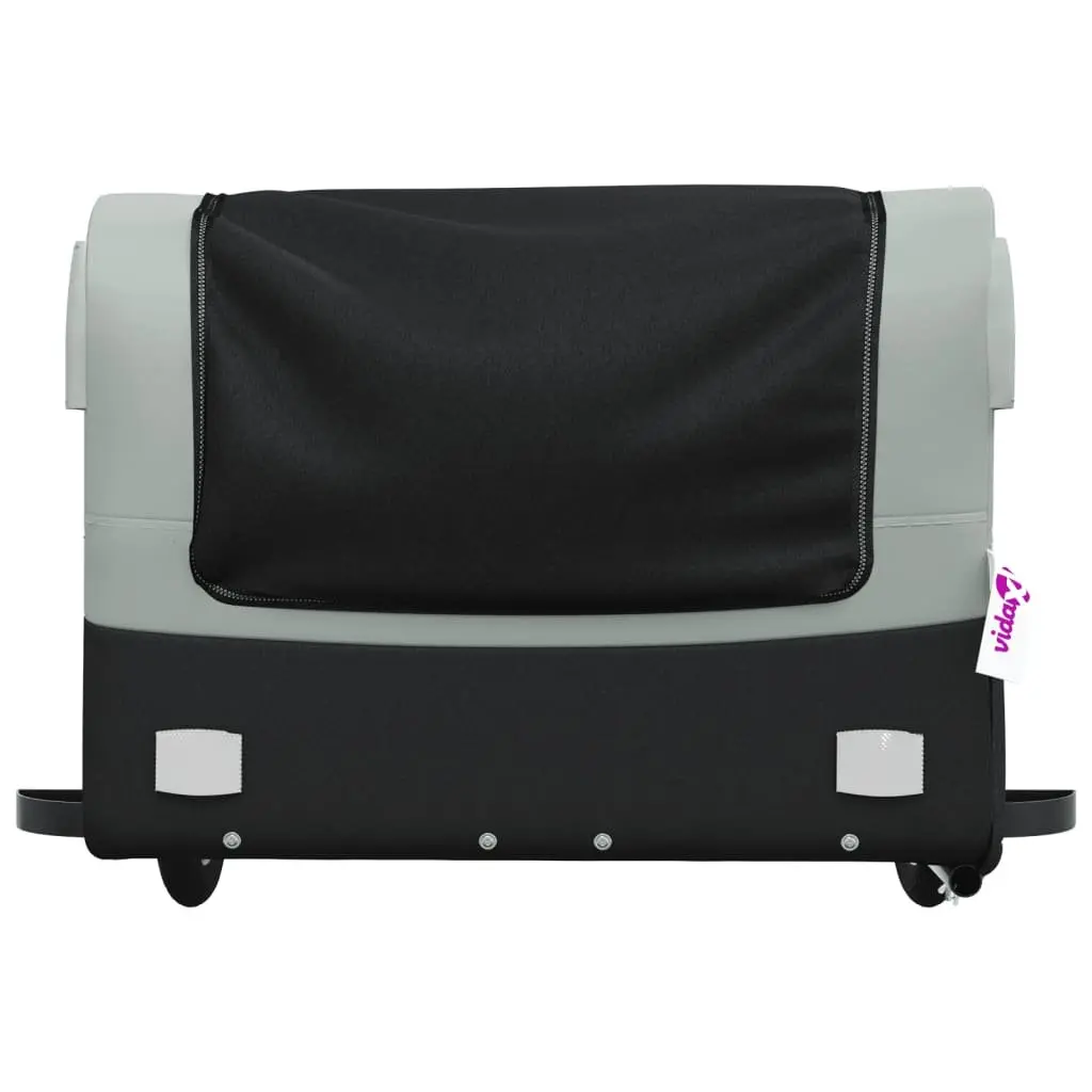Bike Trailer Grey 45kg Load Capacity Iron Cart Bicycle Cargo Hauling Tow Bar