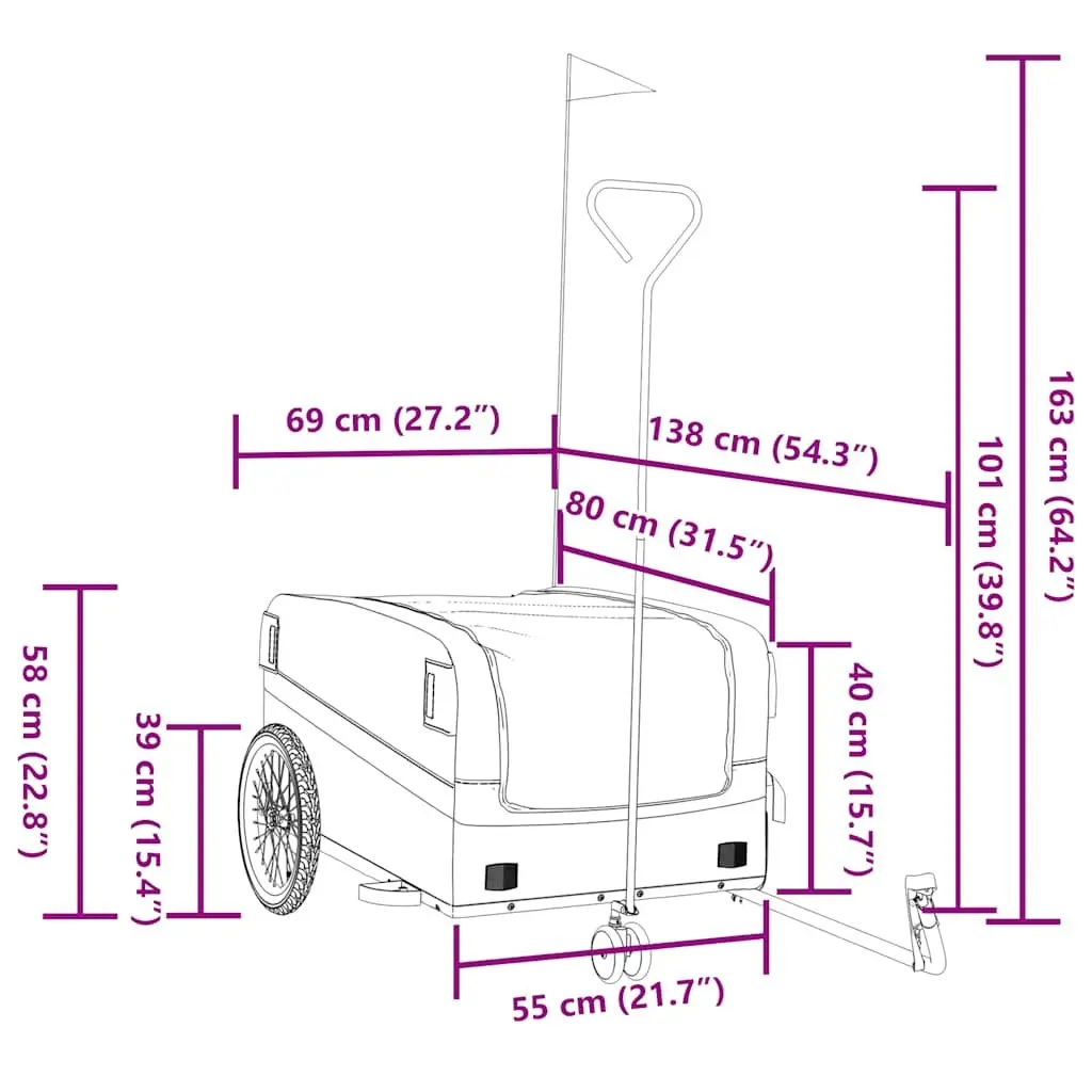 Bicycle Cargo Trailer with Safety Flag