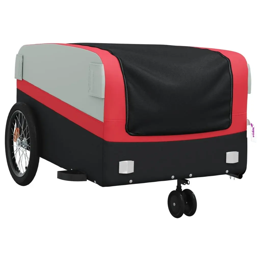 Bike Trailer Cargo Cart Heavy Duty Iron 45kg Load Capacity Red