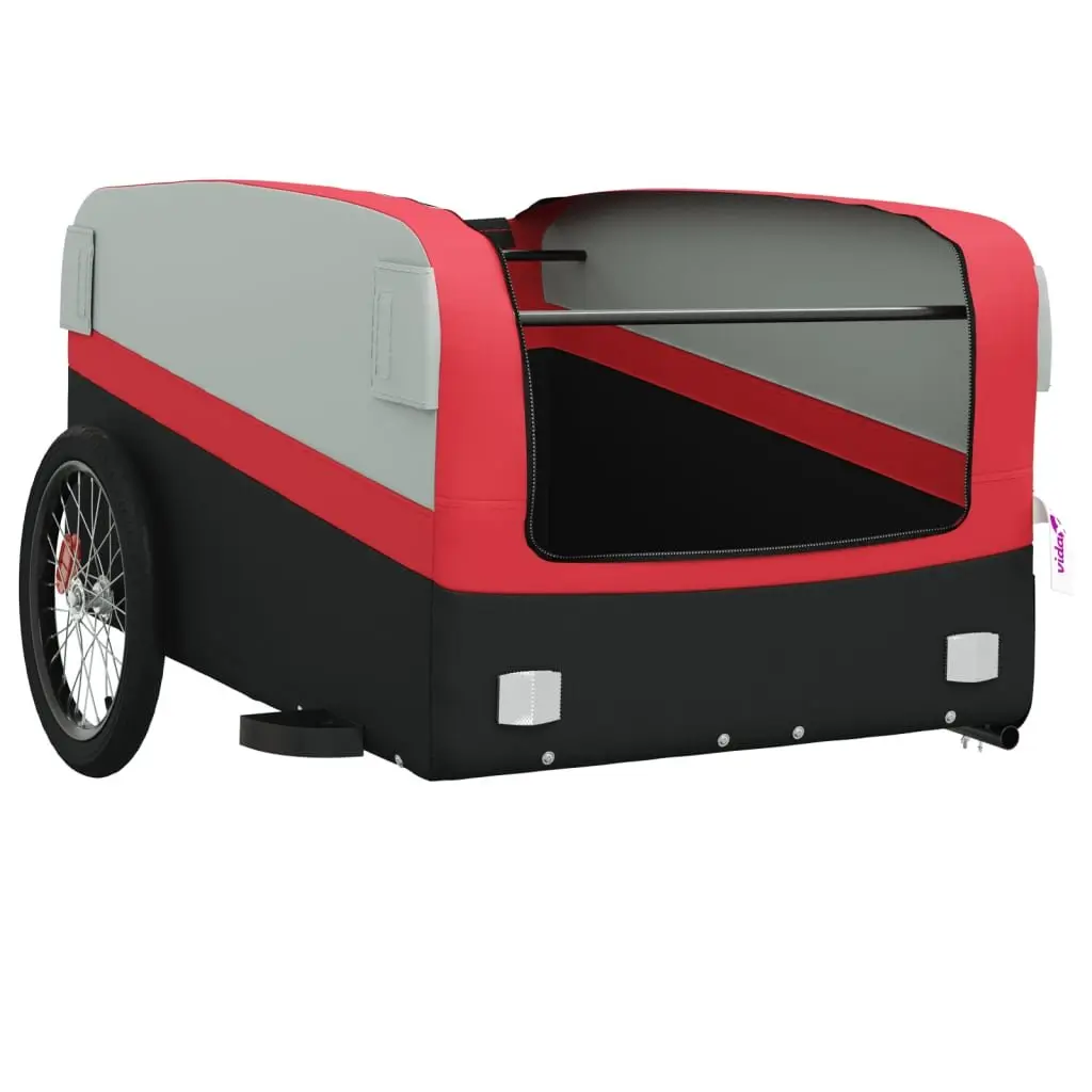 Bike Trailer Cargo Cart Heavy Duty Iron 45kg Load Capacity Red