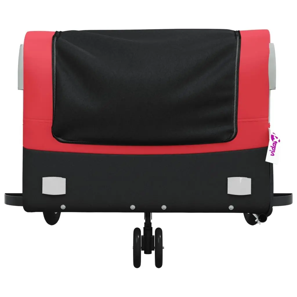 Bike Trailer Cargo Cart Heavy Duty Iron 45kg Load Capacity Red