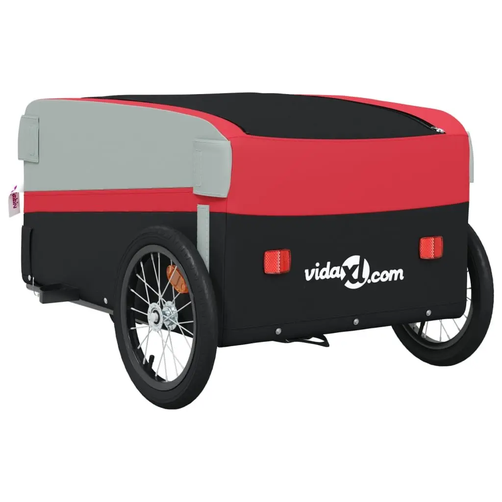 Bike Trailer Cargo Cart Heavy Duty Iron 45kg Load Capacity Red