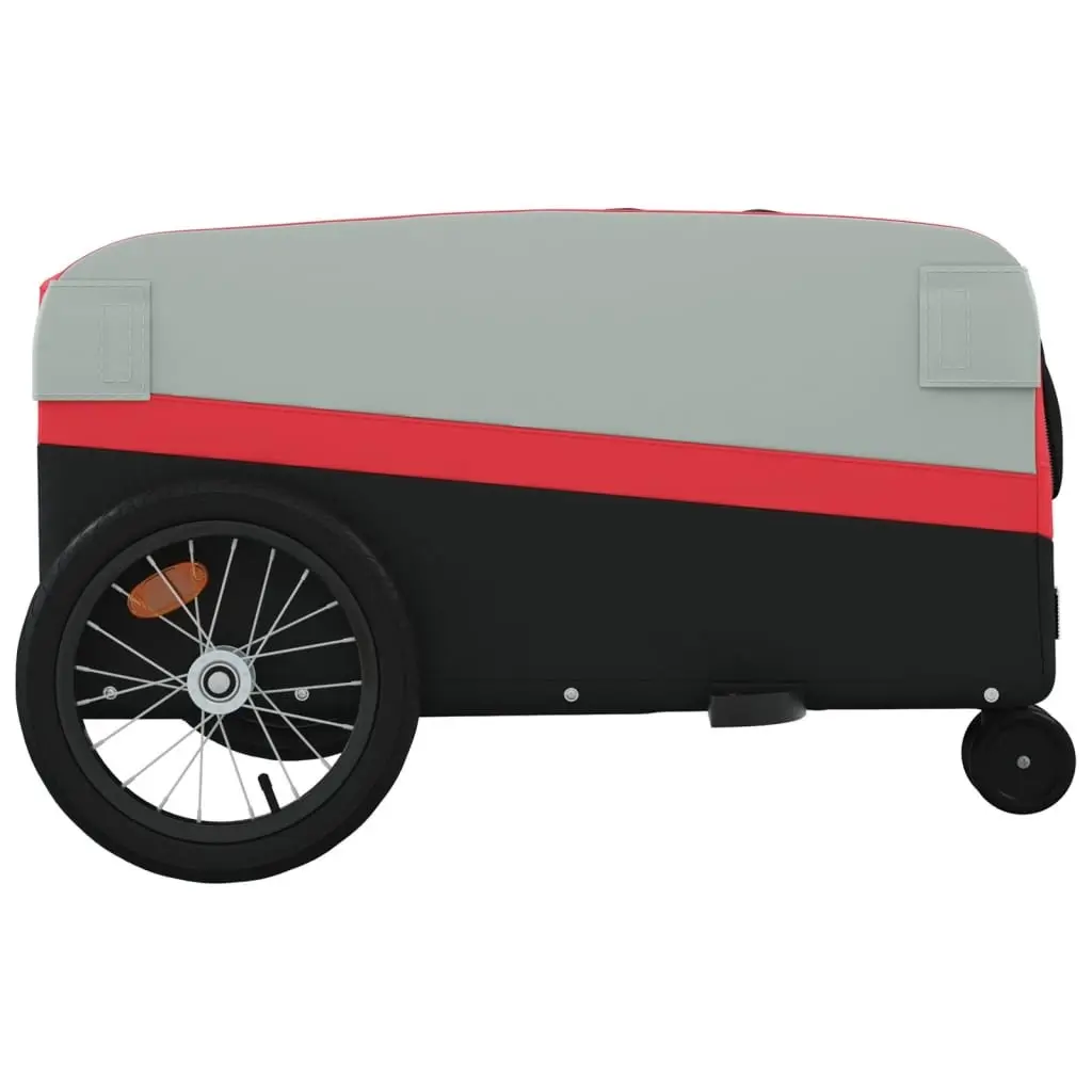 Bike Trailer Cargo Cart Heavy Duty Iron 45kg Load Capacity Red
