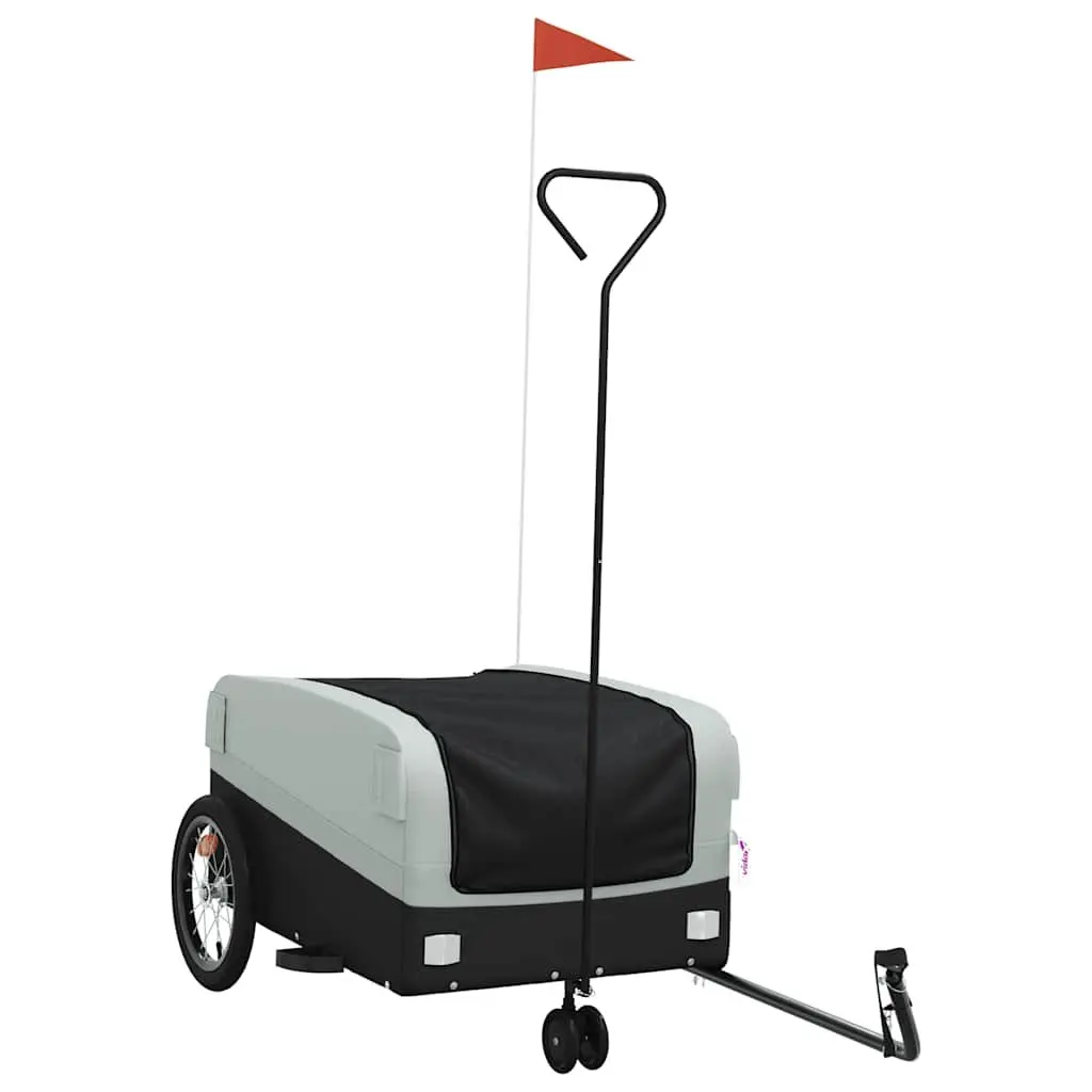 Bike Trailer Cargo Hauling 45kg Load Capacity Grey Iron