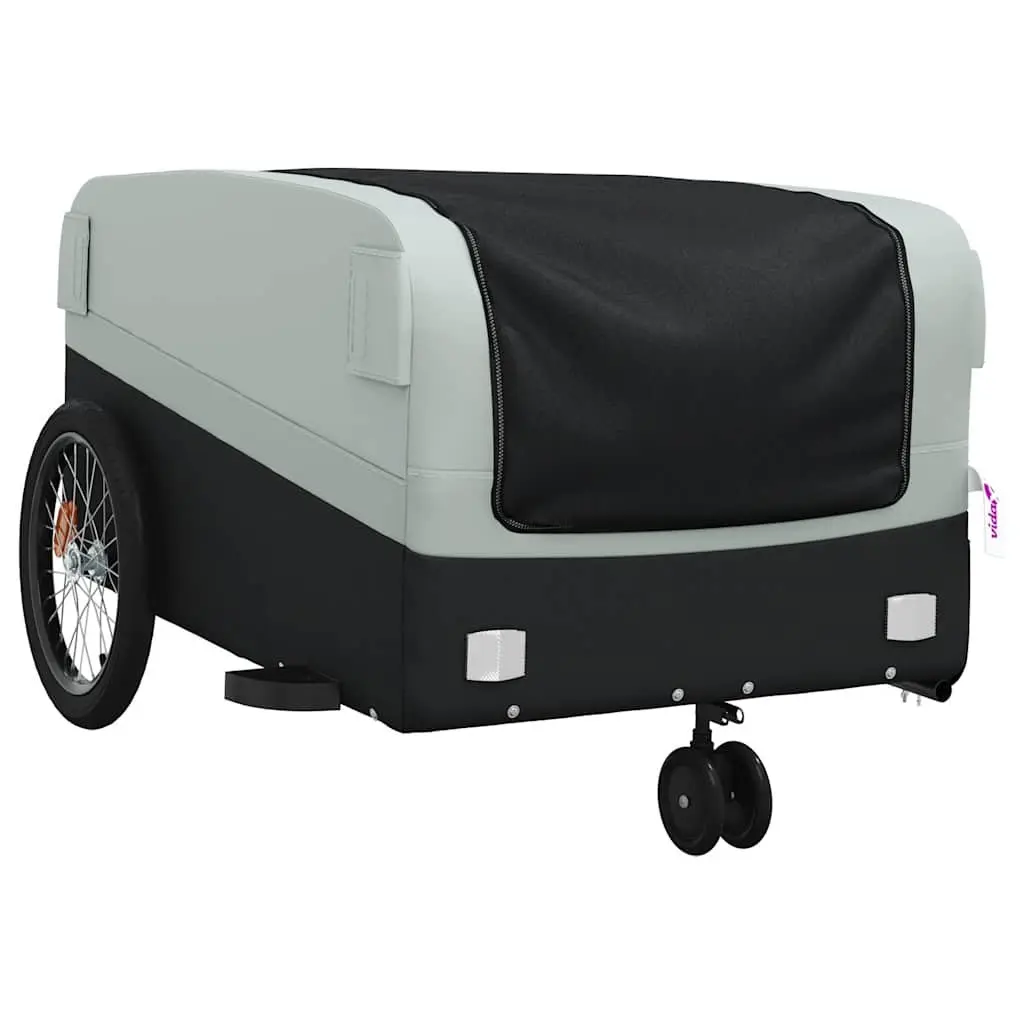 Bike Trailer Cargo Hauling 45kg Load Capacity Grey Iron
