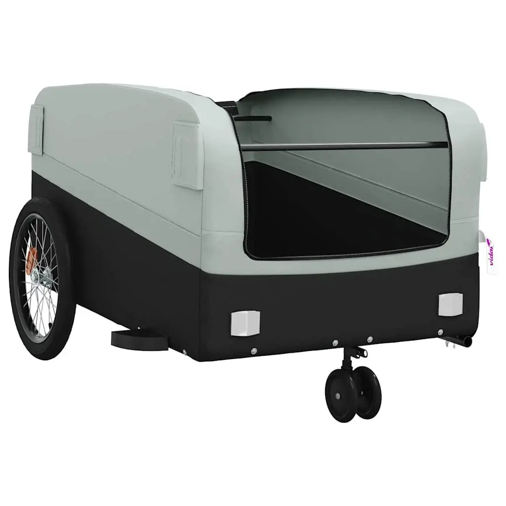 Bike Trailer Cargo Hauling 45kg Load Capacity Grey Iron