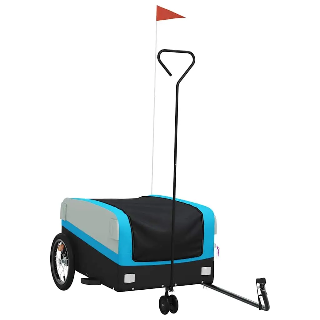 Bike Trailer Heavy Duty Cargo Cart 45kg Load Capacity Iron Frame Blue