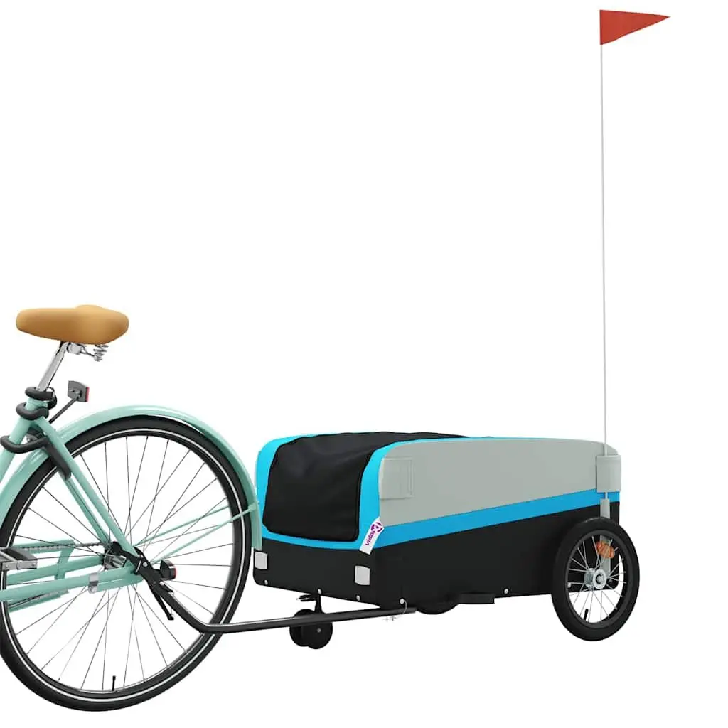 Bike Trailer Heavy Duty Cargo Cart 45kg Load Capacity Iron Frame Blue