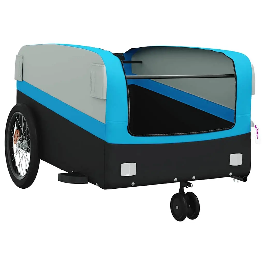 Bike Trailer Heavy Duty Cargo Cart 45kg Load Capacity Iron Frame Blue