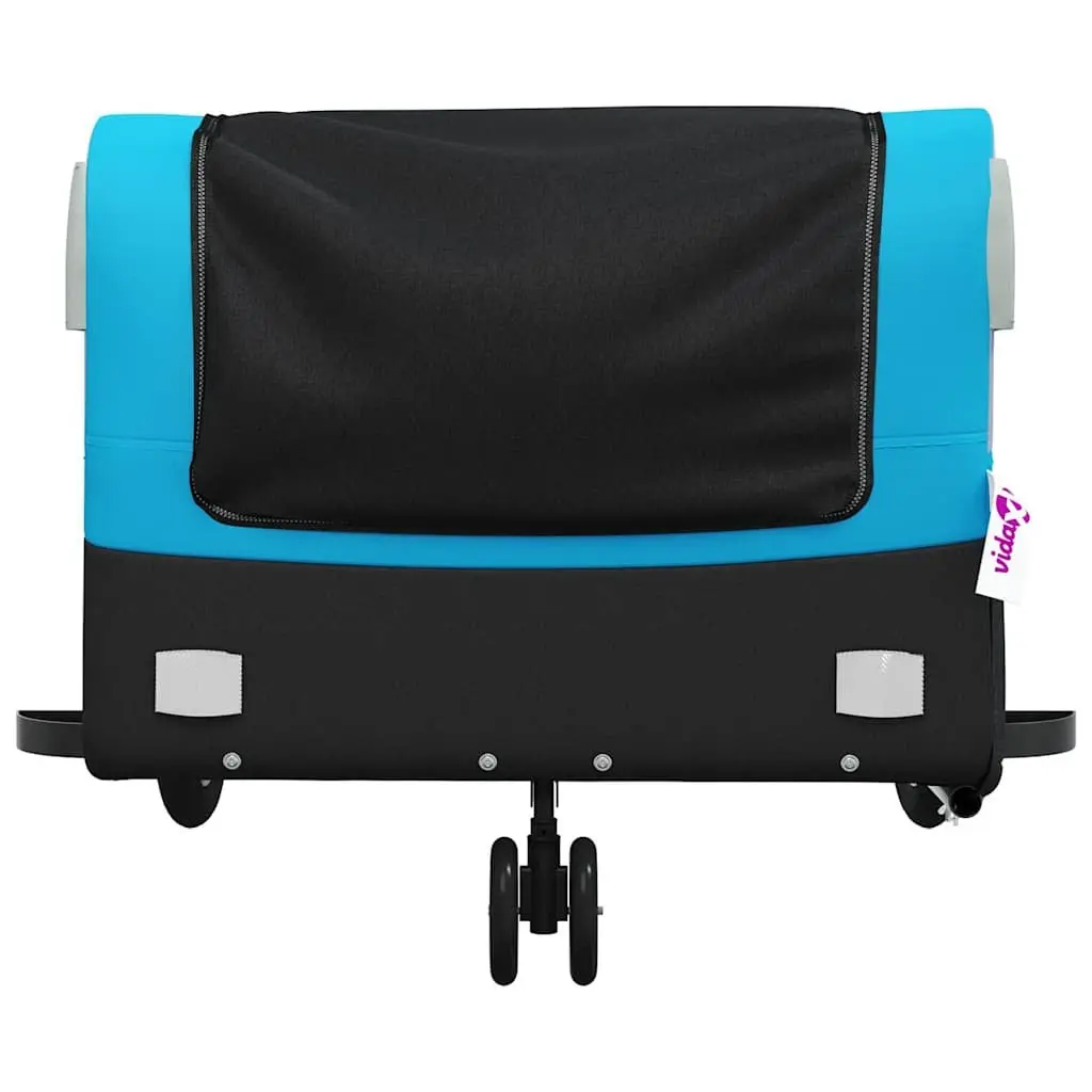Bike Trailer Heavy Duty Cargo Cart 45kg Load Capacity Iron Frame Blue