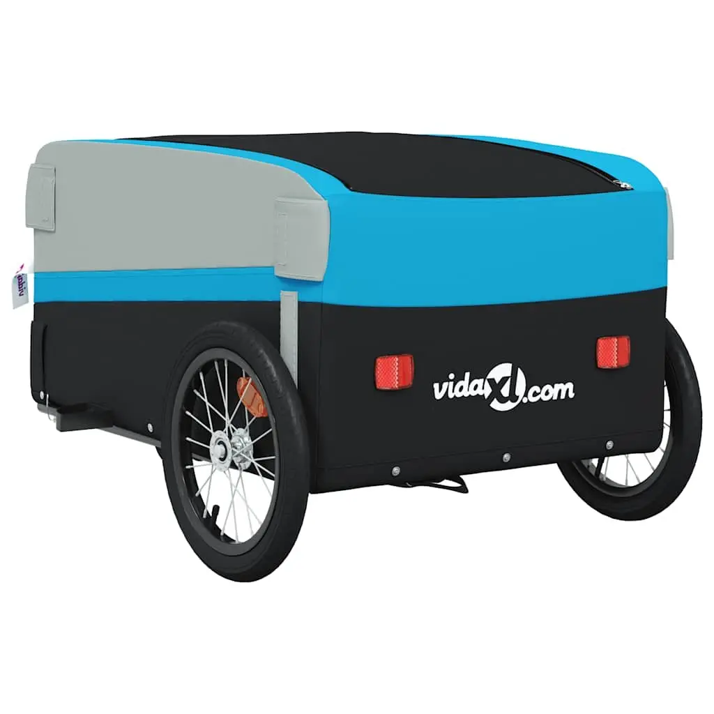 Bike Trailer Heavy Duty Cargo Cart 45kg Load Capacity Iron Frame Blue