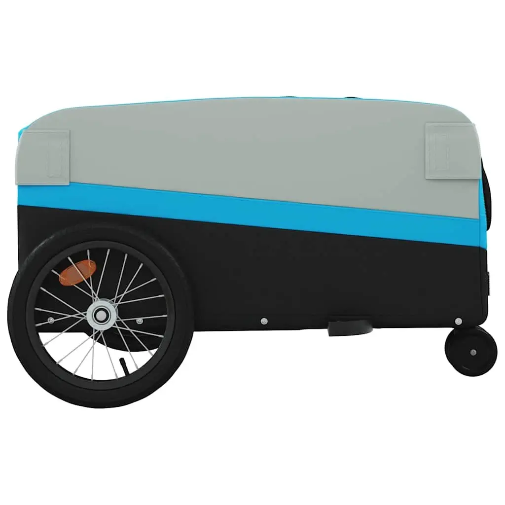 Bike Trailer Heavy Duty Cargo Cart 45kg Load Capacity Iron Frame Blue