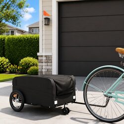 Reliable Bike Trailer Black for Heavy Cargo