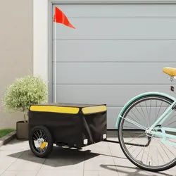 Dependable Yellow Bike Trailer with Iron Build and Safety Features
