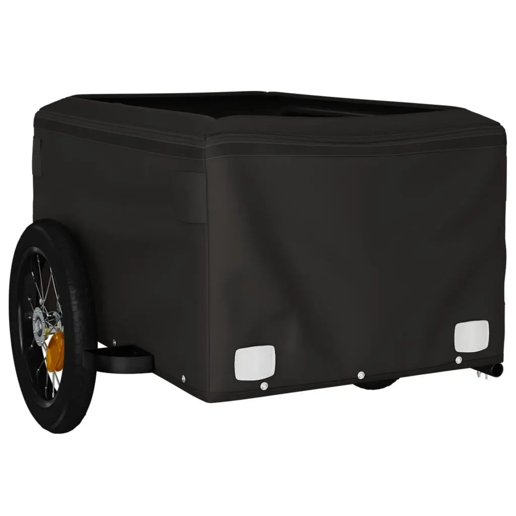 Bike Trailer Iron Construction Yellow Heavy Duty Cargo Transport Bicycle